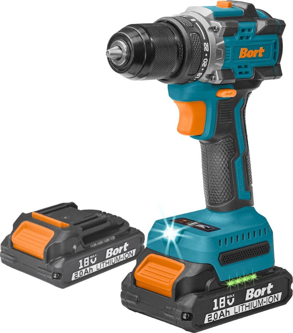 

Дрель-шуруповерт Bort BAB-21-BLK 93413526 (с 2-мя АКБ, кейс)