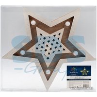 3D-фигура Neon-Night Деревянная фигура с подсветкой «Звезда двойная» 504-027