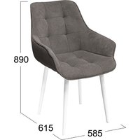 Стул Трия Шато конус Т2 (белый муар/велюр серо-коричневый)