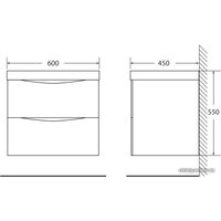  BelBagno Тумба под умывальник Marino-600-2C-SO-WO-P (rovere bianco)