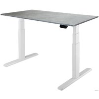 Стол для работы стоя ErgoSmart Unique Ergo Desk 1380x800x18мм (бетон Чикаго светло-серый/белый) в Бресте