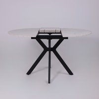 Кухонный стол Lepremo AV 1106 МДФ раздвижной D1000-1350x750 (Азул Оникс/черный)