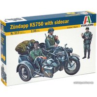 Сборная модель Italeri 317 Мотоцикл Zundapp KS750 with Sidecar