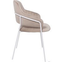 Стул с подлокотниками Алвест AV 448 (серо-бежевый бархат H-08/белый)