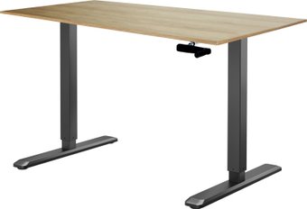 Стол с регулировкой высоты ErgoSmart Manual Desk Special 1380x800x18 мм (дуб натуральный/черный)