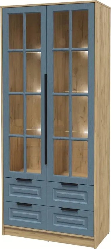 

Шкаф-витрина Интерлиния Концепт КТ-ШВ2 с подсветкой Деко (дуб золотой/дуб лазурный)