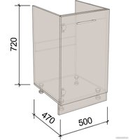 Шкаф напольный Артём-Мебель 500мм СН-114.20 (бетон спаркс)