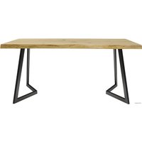 Кухонный стол Buro7 Уиллис 180 (с обзолом и сучками, дуб натуральный/черный)