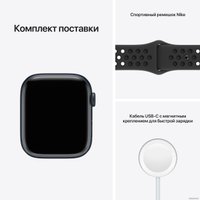 Умные часы Apple Watch Nike Series 7 45 мм (полуночный/черный спортивный)