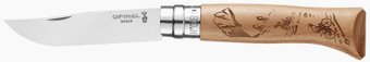 Складной нож Opinel N°8 нержавеющая сталь (бук, горный велосипед)