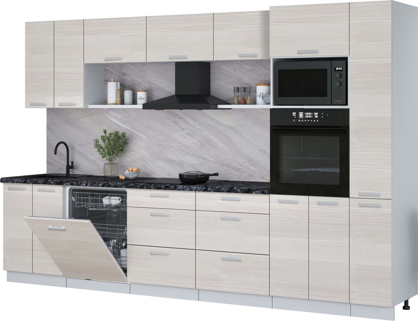 

Готовая кухня Интерлиния Мила Лайт 3.3-ПМ1 (вудлайн кремовый/вудлайн кремовый/кастилло темный)