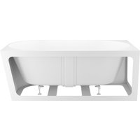 Ванна Wellsee Excellence Pro 180x80 28760803R (пристенная ванна (левая) белый глянец, экран, ножки, сифон-автомат матовый черный)