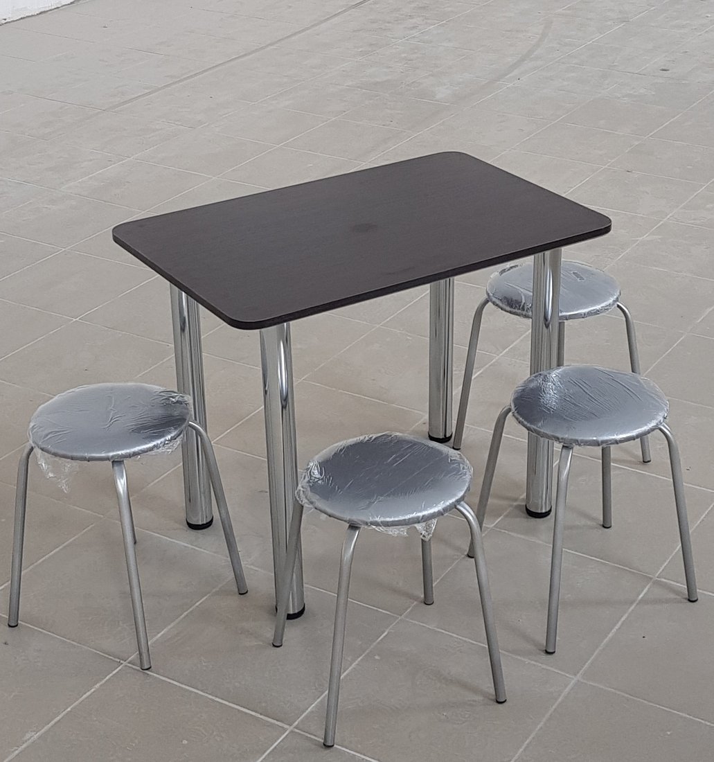 

Обеденная группа Табуретоф стол и 4 табурета (Серебро/Серебро, ст. 80x60 см, Темно-коричневый)