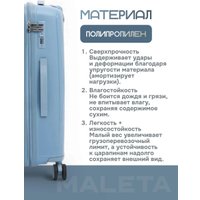 Чемодан-спиннер Maleta PP-53 (L, серый/голубой)
