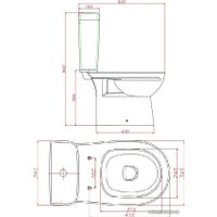 Унитаз напольный Керамин Альбано R Инкоэр двухрежимный Безободковый (с жёстким сиденьем)