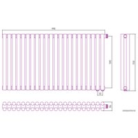 Стальной трубчатый радиатор Сунержа Эстет-11 EU50 500х990 22 секции (матовое золото)