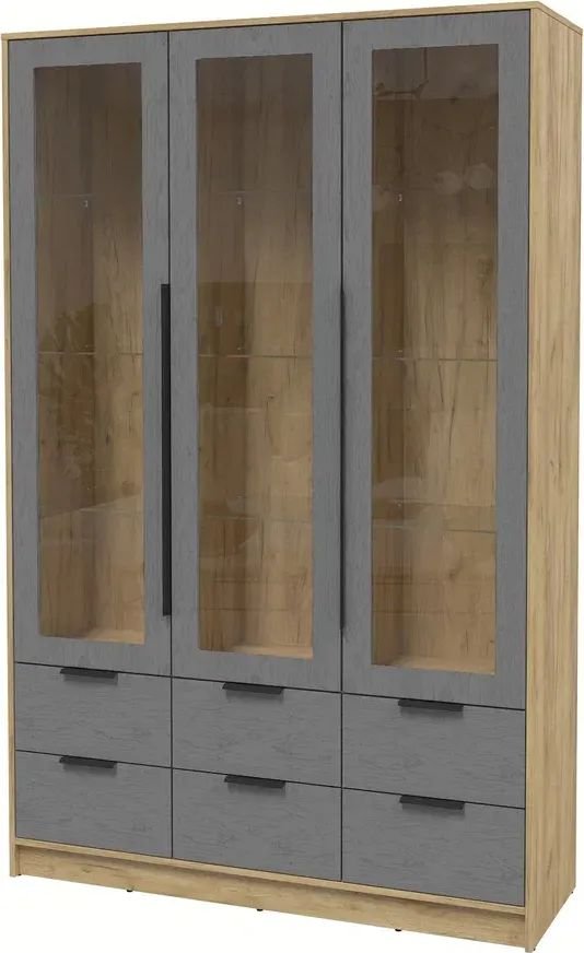 

Шкаф-витрина Интерлиния Концепт КТ-ШВ3 Глосс (дуб золотой/дуб серый)