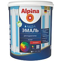 Эмаль Alpina Аква для радиаторов 0.9 л (белый глянцевый)