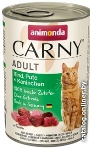 Консервированный корм для кошек Animonda Carny Adult с говядиной, индейкой и кроликом 0.4 кг