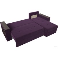 Угловой диван Лига диванов Дубай лайт правый 114147 (велюр фиолетовый)