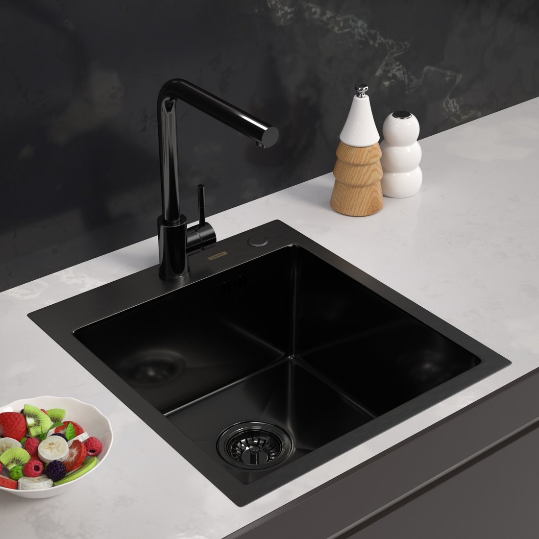 Кухонная мойка ARFEKA ECO AR 450*500 BLACK PVD NANO