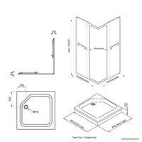 Душевой уголок Triton Вента Хром А1 90х90 (прозрачное стекло)