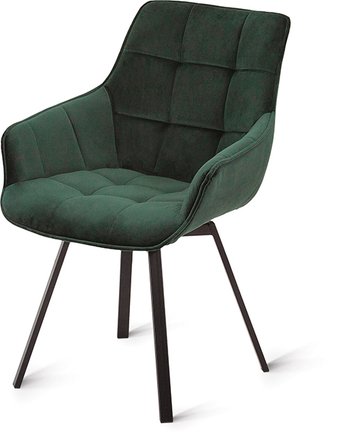 Стул с подлокотниками Aero B815-m Dark green VL 65 BK (велюр, темно-зеленый)