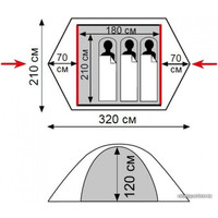 Кемпинговая палатка Tramp Lite Tourist 3 (песочный)