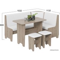 Обеденная группа Трия Техас исп. 1 (дуб сонома трюфель/экокожа белый)