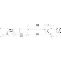  AKS скоба алюм. ORION 1152/1200 черный матовый,