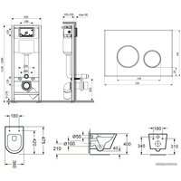 Унитаз подвесной Lavinia Boho Biore Compacto Rimless 6 в 1 77040092 (черный пластик)