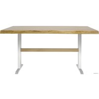 Кухонный стол Buro7 Двутавр 150 (с обзолом, дуб натуральный/белый)