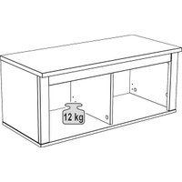 Полка Mio Tesoro Сага навесная 2 секции (белый/ясень)