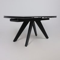 Кухонный стол Lepremo AV 2122 МДФ+керамика раздвижной 1400-2000x850 (черный матовый Shakespeare/черный)