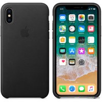 Чехол для телефона Apple Leather Case для iPhone X Black