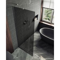 Душевая стенка MaybahGlass 195x79 MGD-698-5у (графитовое стекло/хром матовый)