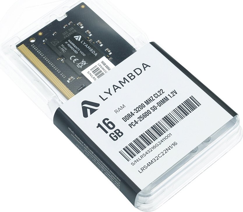 

Оперативная память Lyambda 16ГБ DDR4 SODIMM 3200 МГц LRS4M32C22N1/16
