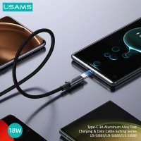 Кабель Usams US-SJ680 USB Type-A - USB Type-C (0.25 м, черный)