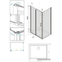 Душевой уголок Roxen Caspia 55060-120B-R 120х80