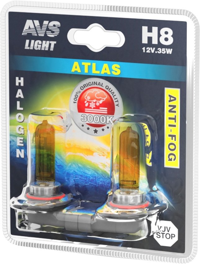 

Галогенная лампа AVS Atlas Anti-Fog H8 2шт