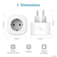Умная розетка Meross Smart Wi-Fi Plug MSS210 EU