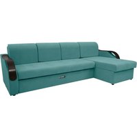 Угловой диван Сириус Лидер-6 с оттоманкой ППУ 300x165 (Eva 28 велюр зеленый)