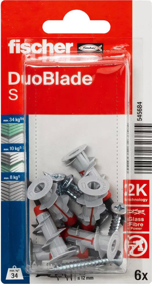 

Дюбель-гвоздь Fischer DuoBlade S K NV 545684 (6 шт)