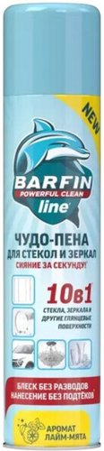 Средство для стекла и зеркал Barfin Чудо-пена с ароматом лайм-мята (140 мл)