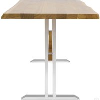 Кухонный стол Buro7 Двутавр 120 (с обзолом, дуб натуральный/белый)