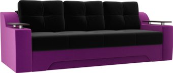 Лига диванов Сенатор 102756 (микровельвет, черный/фиолетовый)