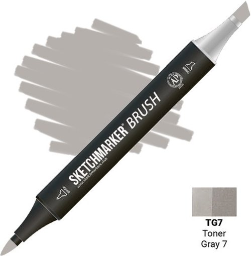 

Маркер художественный Sketchmarker Brush Двусторонний TG7 SMB-TG7 (тонированный серый 7)