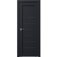 Межкомнатная дверь ProfilDoors 71U L 80x200 (черный матовый, стекло дождь черный)