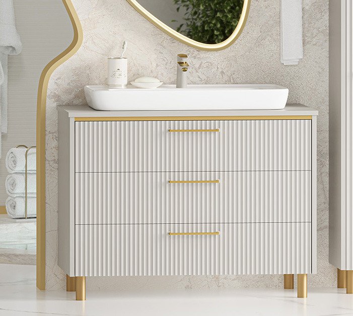 

Brevita Тумба с умывальником Elche 100 ELC-0100-0302Я+0117 (серый кашемир)