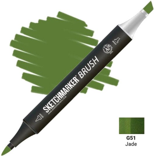 

Маркер художественный Sketchmarker Brush Двусторонний G51 SMB-G51 (нефрит)